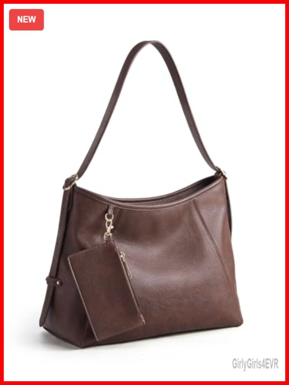 PU Leather Hobo Bag Multi-Pocket Crossbody Shoulder Tote with Detachable Pouch